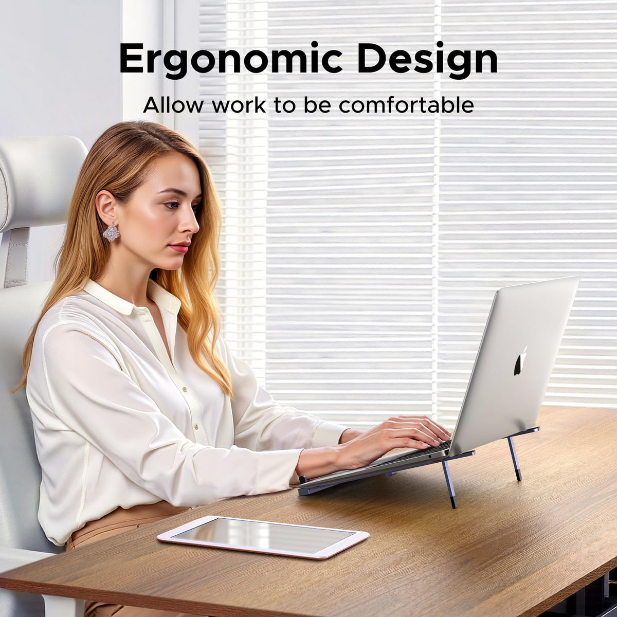UGREEN portable laptop stand adjustable height at six settings.