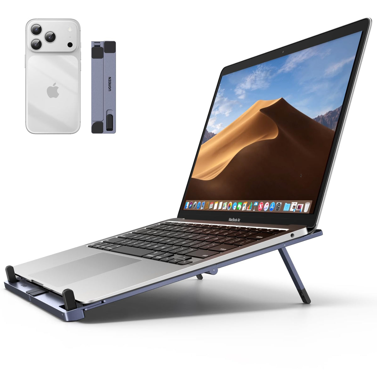 UGREEN portable laptop stand foldable design for on-the-go viewing.