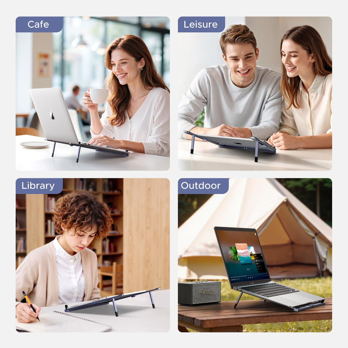 UGREEN portable laptop stand open-grid design enhances heat dissipation.