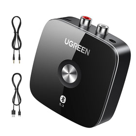 UGREEN receiver front view showing controls and compact design for easy installation