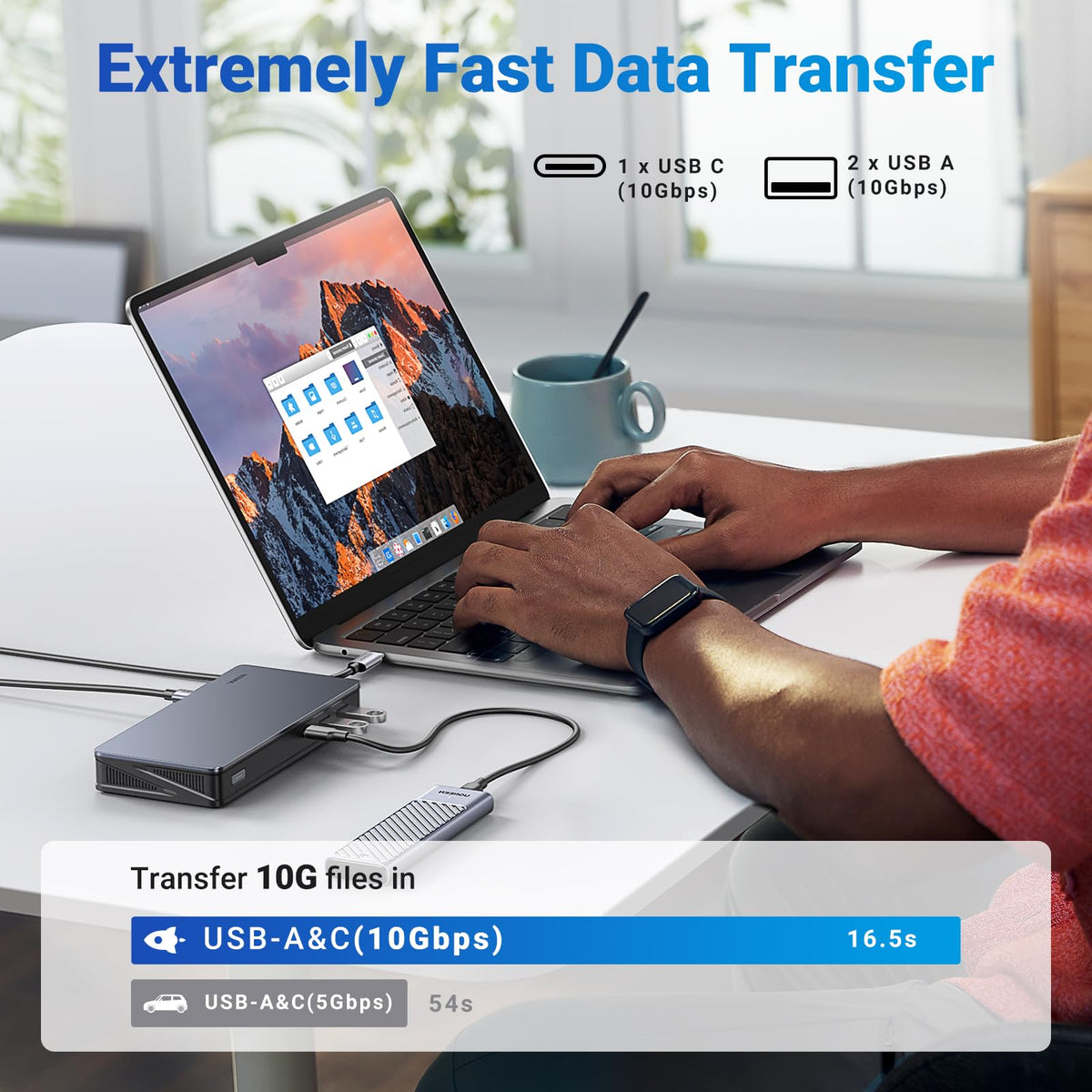 UGREEN Revodok Pro 209 USB-A 3.2 Gen 2 ports for rapid data transfer
