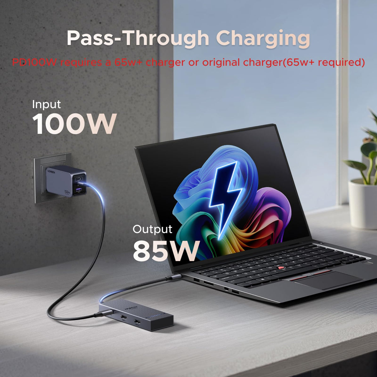 UGREEN Revodok Pro with HDMI cable connected demonstrating reliable 4K@60Hz video output