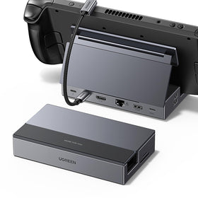UGREEN Steam Deck Dock 9-in-1 with foldable stand for improved cooling.
