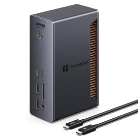 UGREEN Thunderbolt 5 Dock front view showing compact design for desks