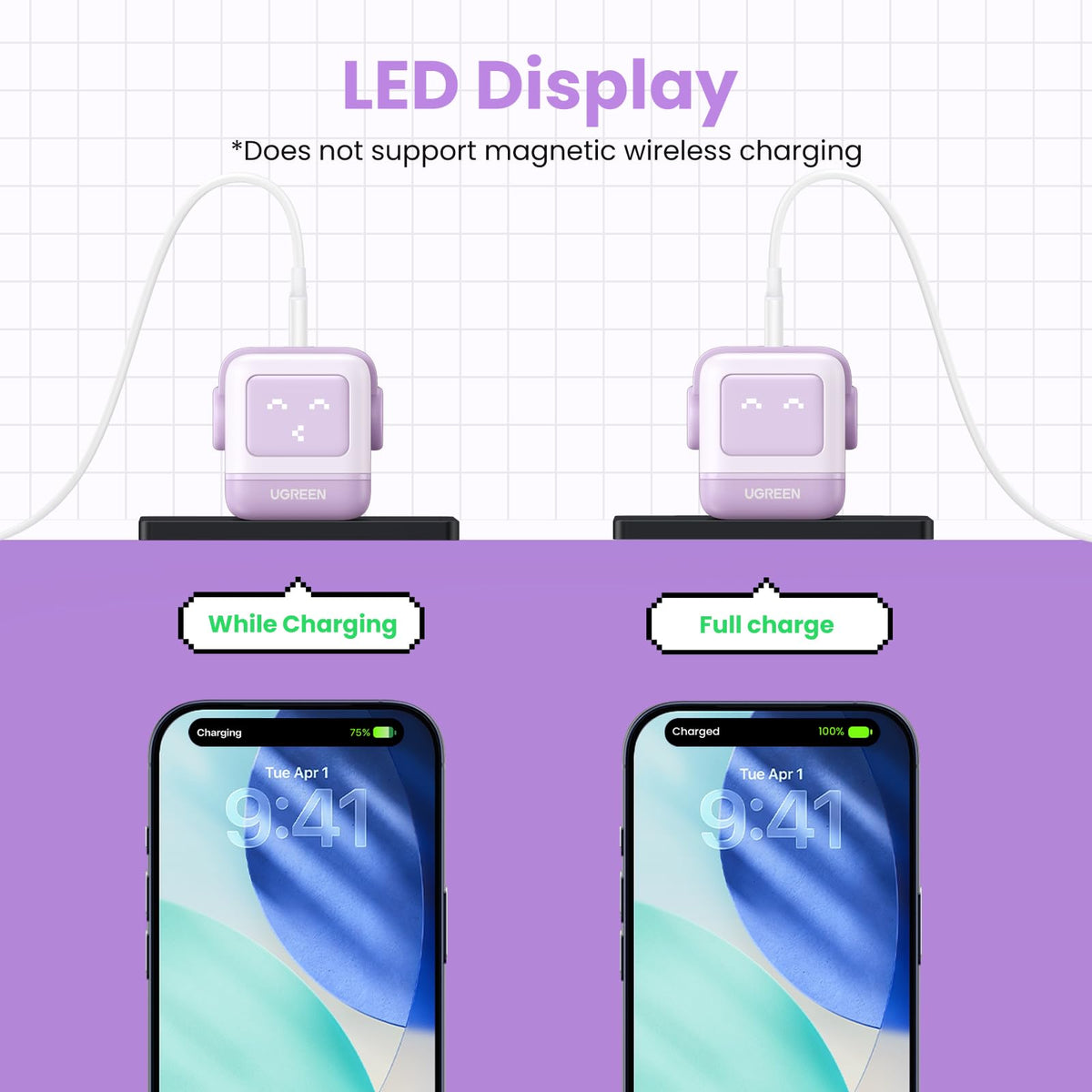 UGREEN Uno charging a phone and earbuds simultaneously for multitasking convenience