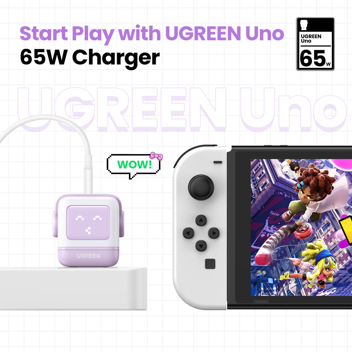 UGREEN Uno LED expression display indicating charging status for quick checks