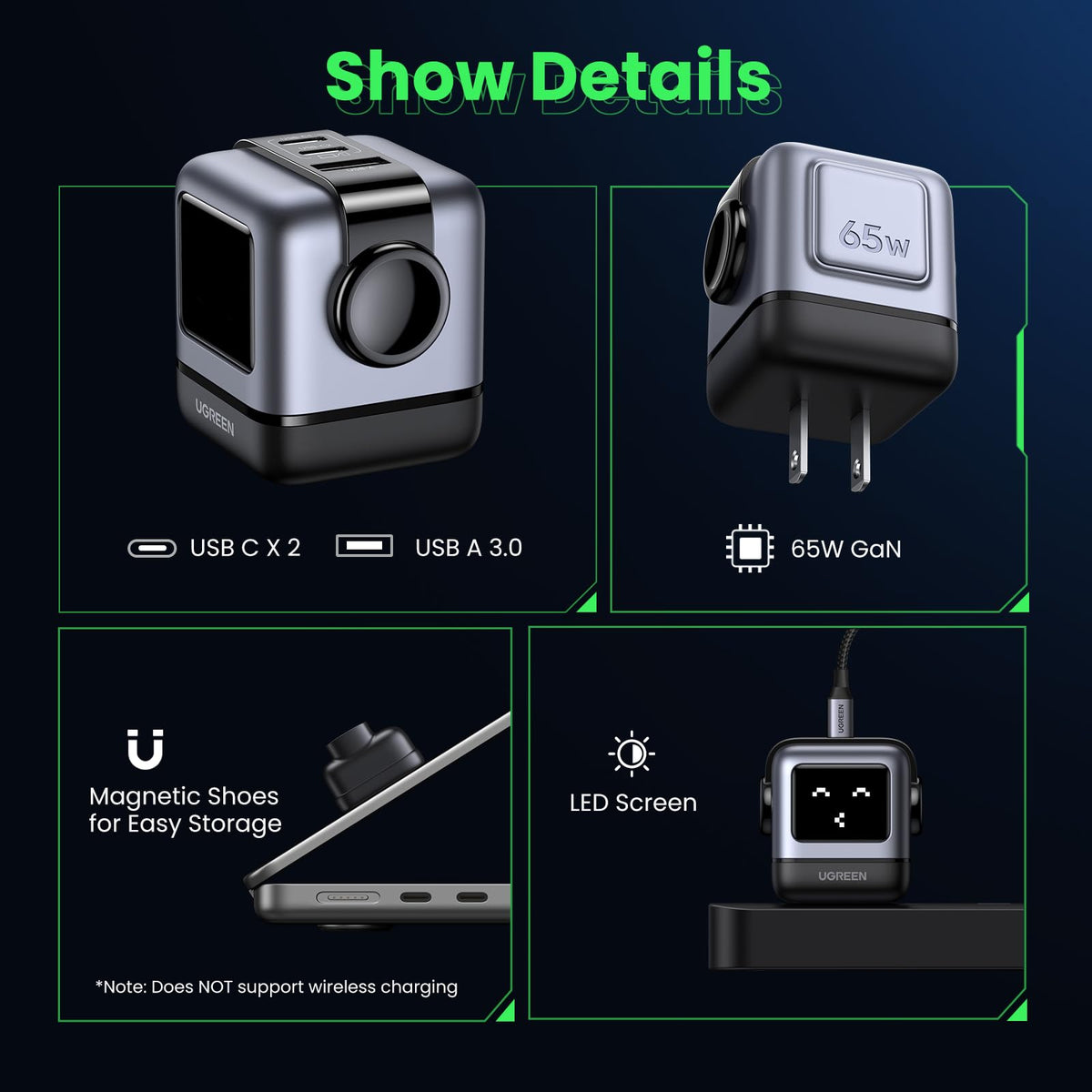 UGREEN Uno beside an AirPods Pro case showing compact size and portability benefit