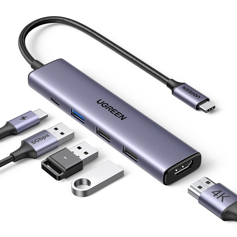 UGREEN USB-C hub with 4K HDMI for crisp external display and multitasking.
