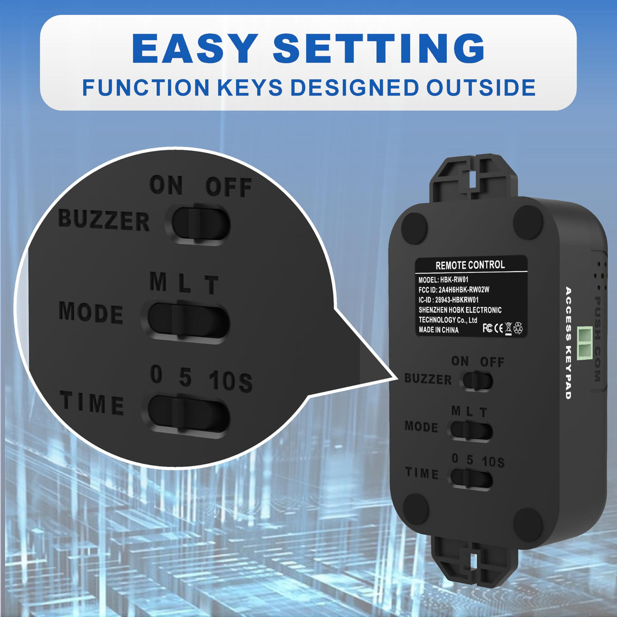 UHPPOTE RF signal through glass and walls enables flexible placement and access.