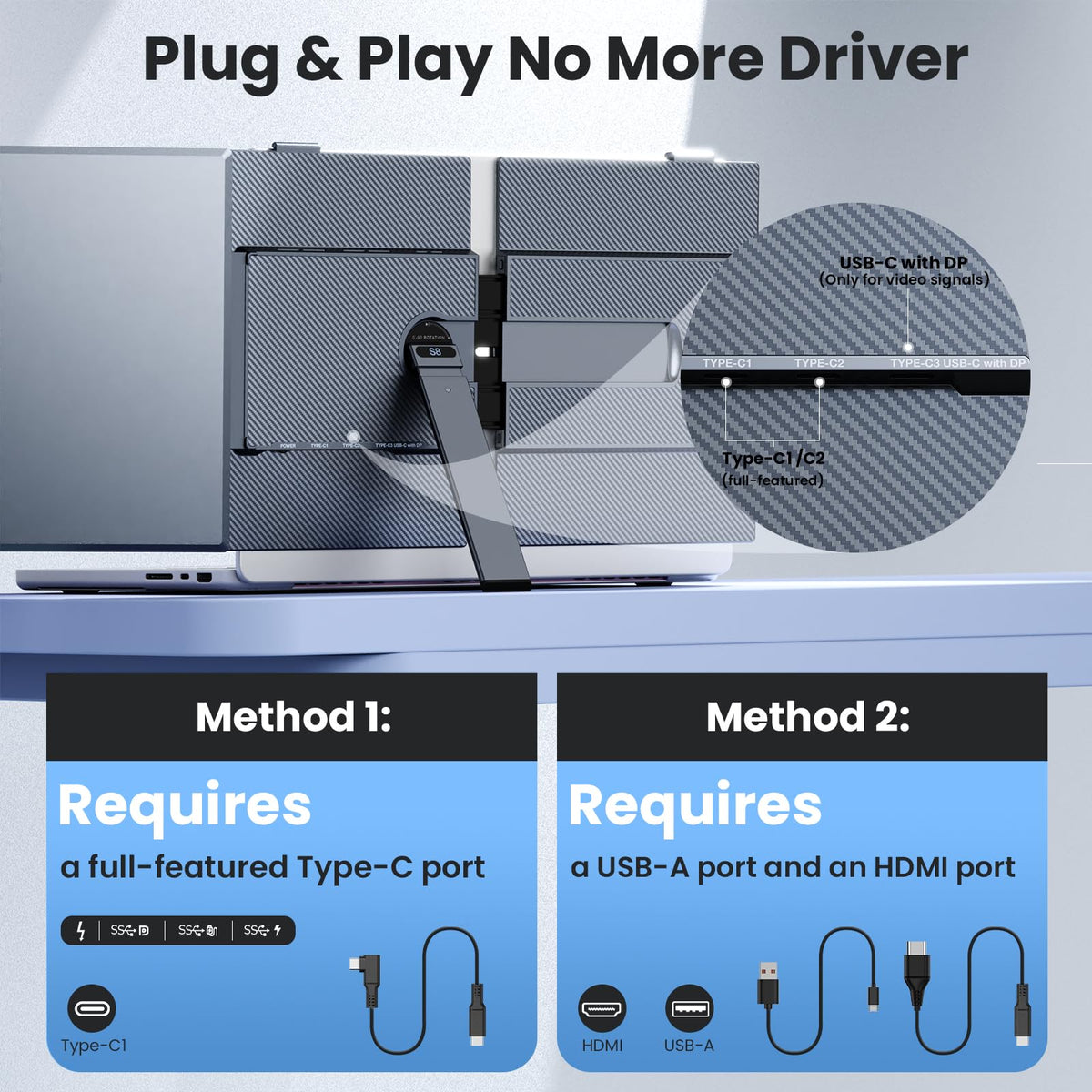 UK BONITOYS laptop screen extender aircraft-grade aluminum construction blends with your device