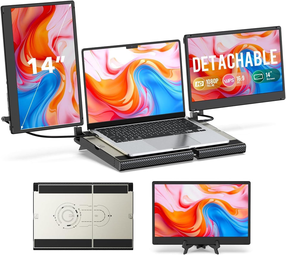 UK BONITOYS laptop screen extender with ergonomic base reduces laptop pressure during work.