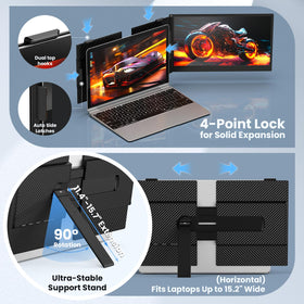 UK BONITOYS Laptop Screen Extender telescopic mechanism secures fit on laptops 13-17 inches.