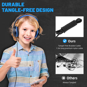 UKELALA foldable headphones easy to carry in backpacks.