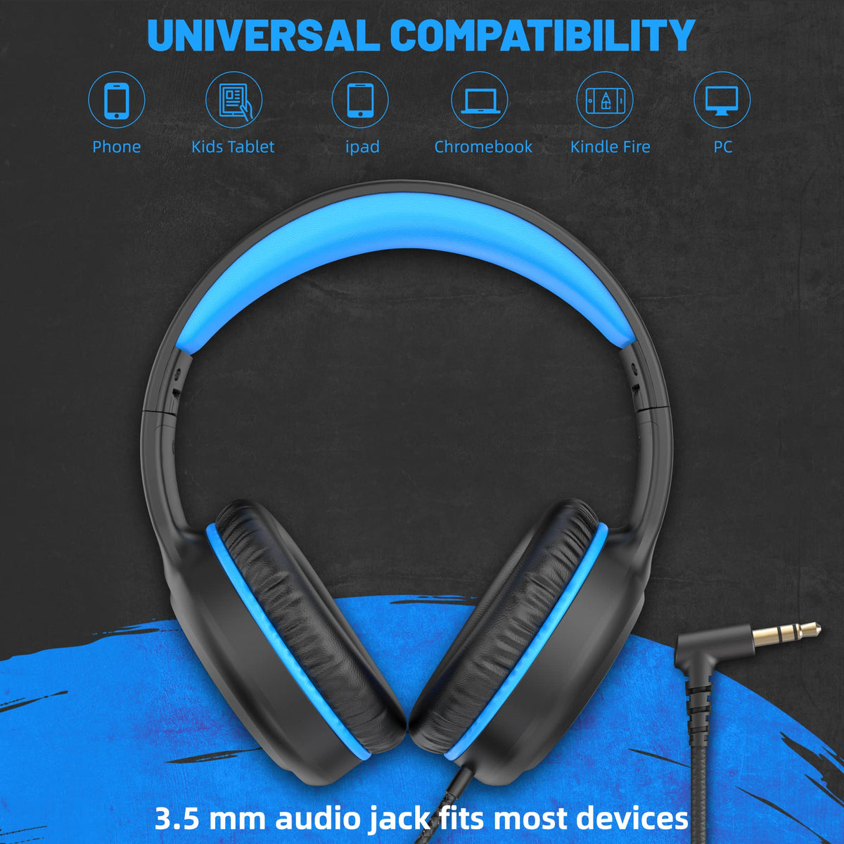 UKELALA kids headphones with soft-earmuffs for comfortable wear.