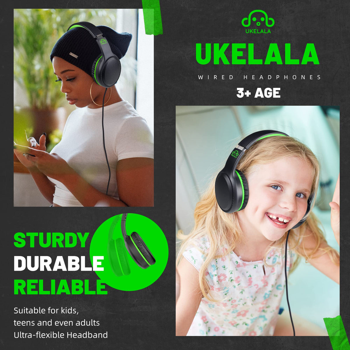 UKELALA braided cable detail showing tangle-resistant cord and reliable durability