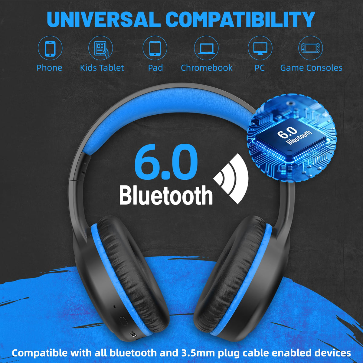 UKELALA U2B adults' on-ear comfort with lightweight design.