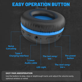UKELALA U2B detachable 3.5mm cable enables wired listening.