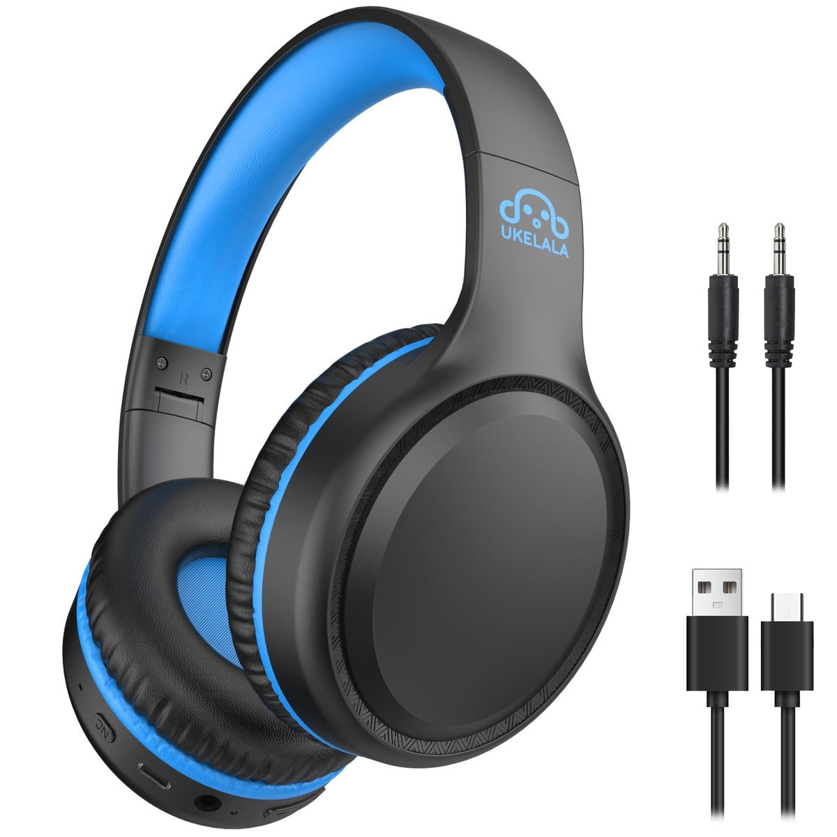 UKELALA U2B headphones folded for compact travel and storage.
