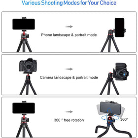 ULANZI ball head enables vertical or horizontal shooting.
