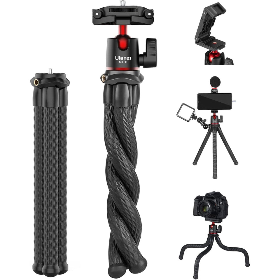 ULANZI camera tripod with hidden phone mount for stable selfies.
