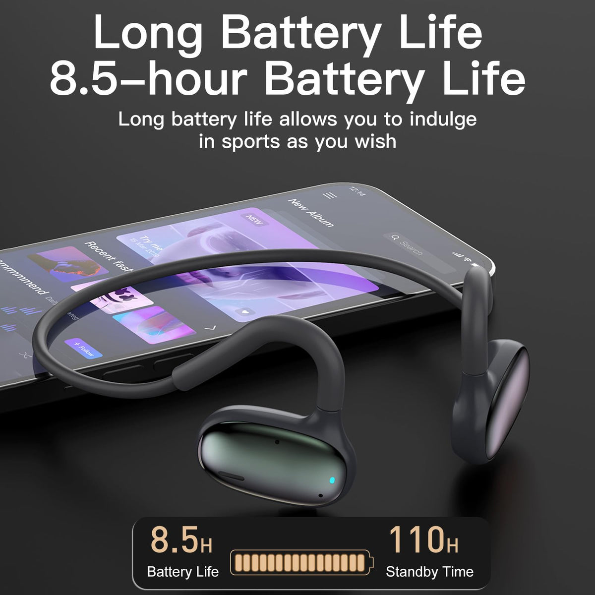Ulian battery life with 110 h standby and 8.5 h music/calls