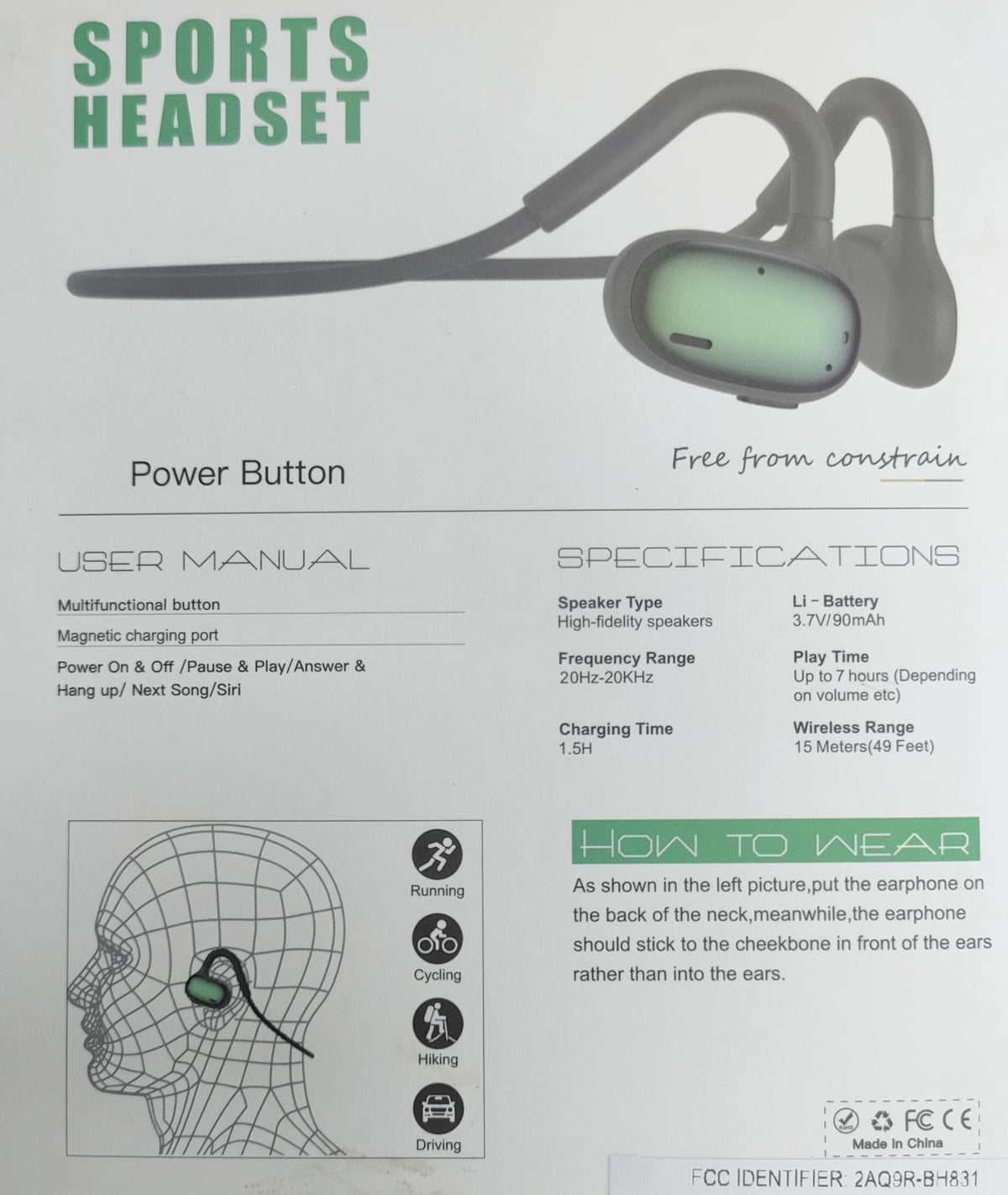 Ulian hands-free calls and voice assistant with open-ear design