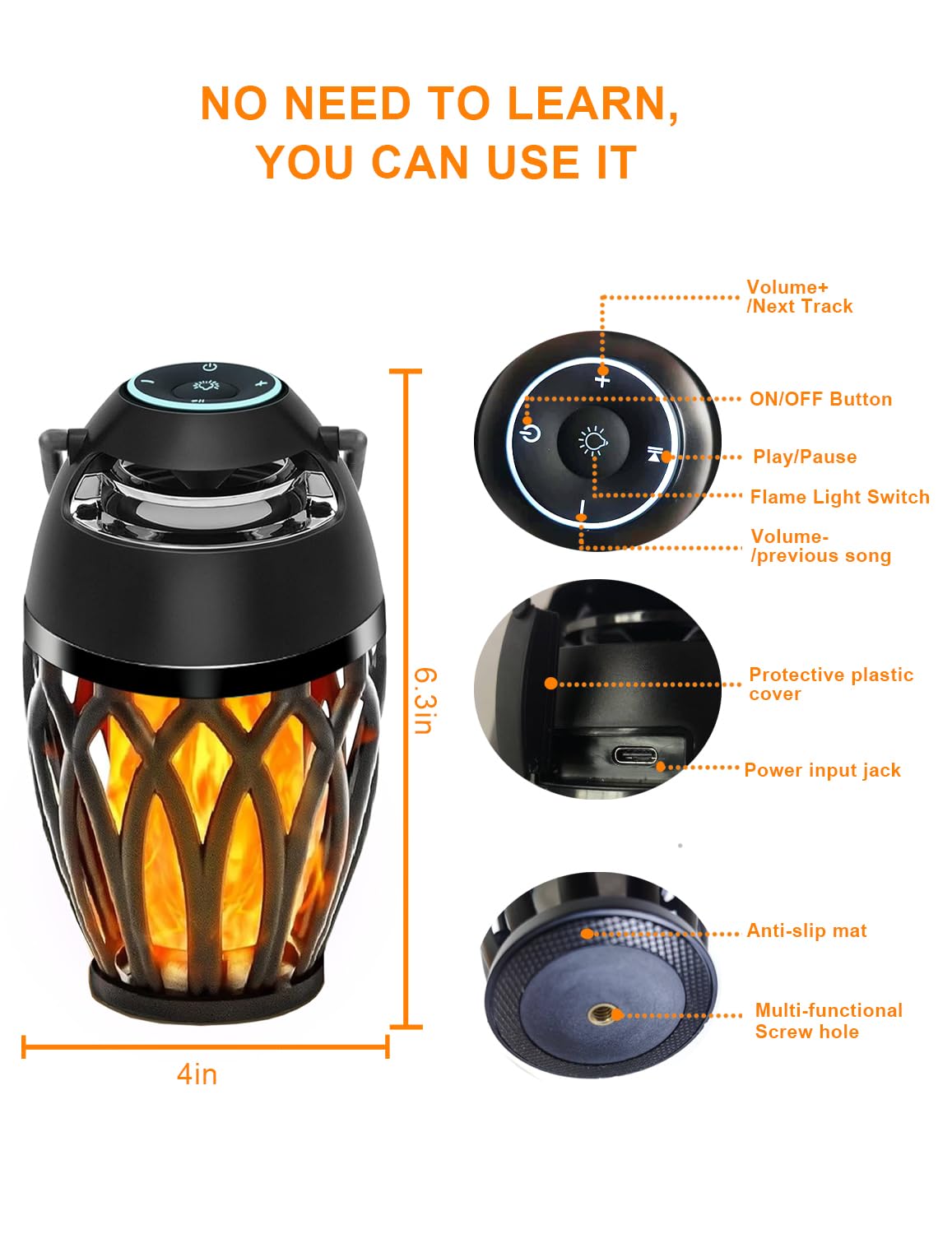 ulinkbee LED night-light speaker adds cozy glow to evening patio listening.