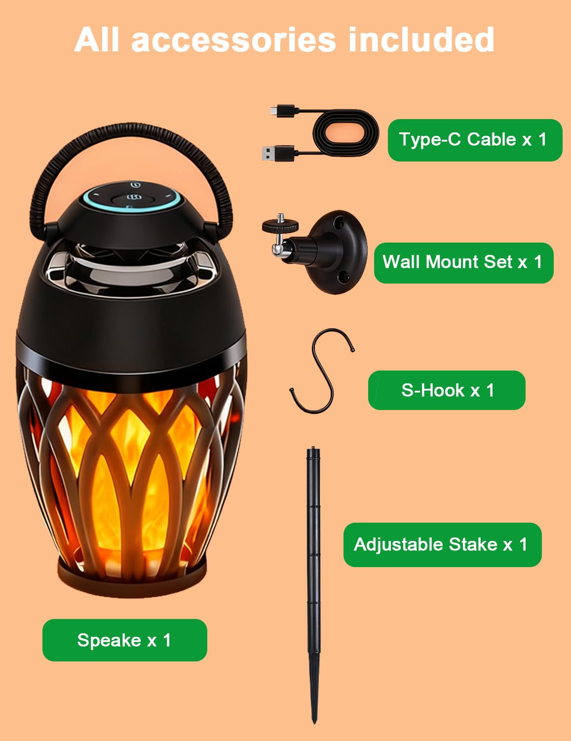 ulinkbee long-lasting battery for all-night outdoor sound.