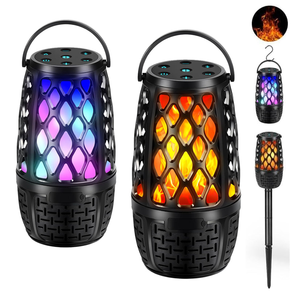Ulinkbee outdoor speaker 2-pack with color-changing lights for vibrant patio ambiance