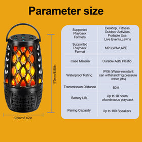 Ulinkbee LED flame effect speaker adds warm mood lighting for outdoor gatherings