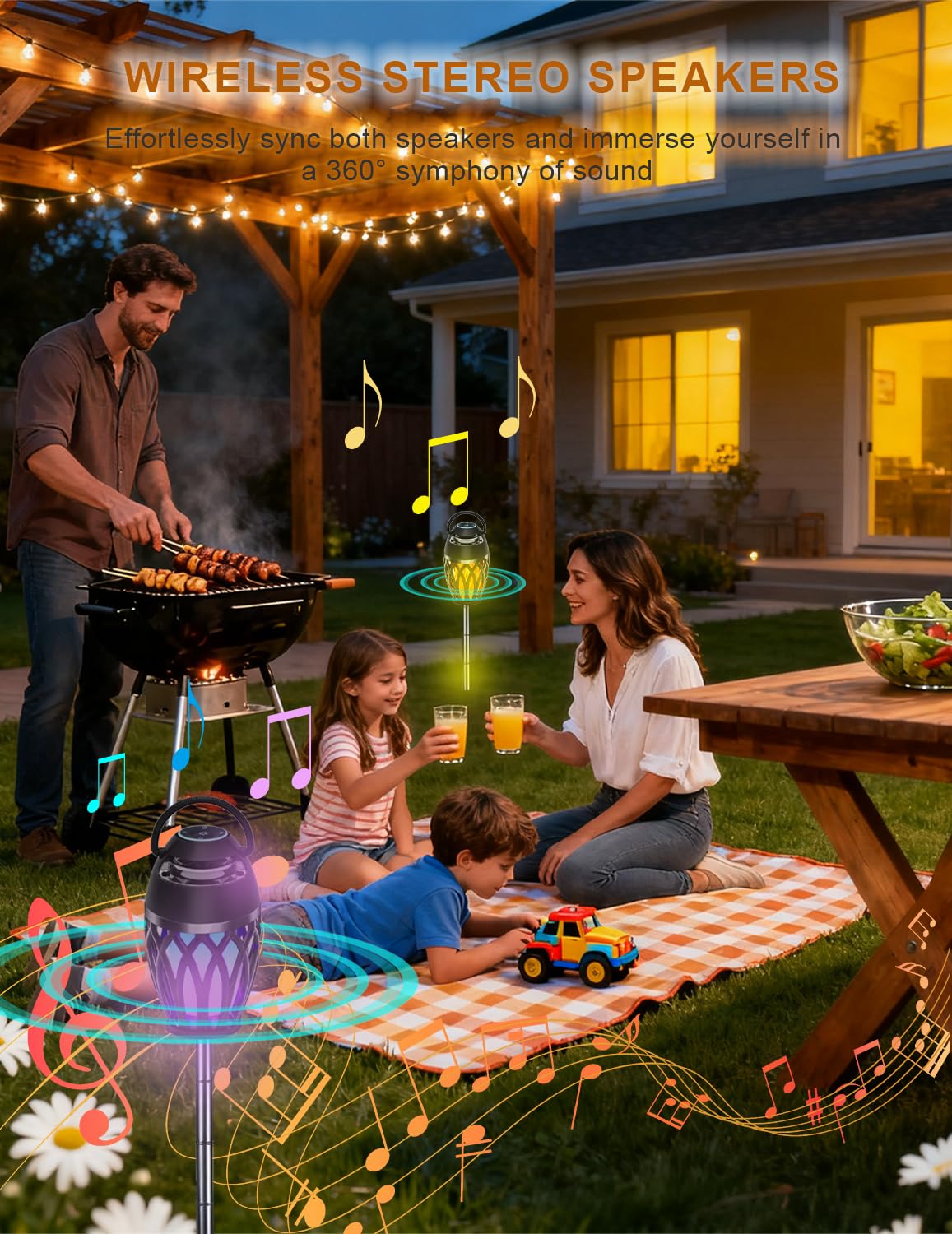ulinkbee patio party speaker ideal for garden gatherings.