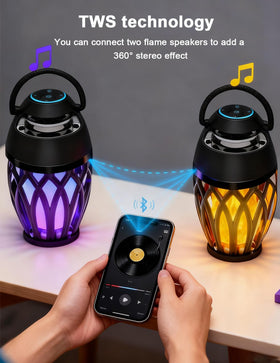 ulinkbee two speakers linked via TWS for 360° surround sound.