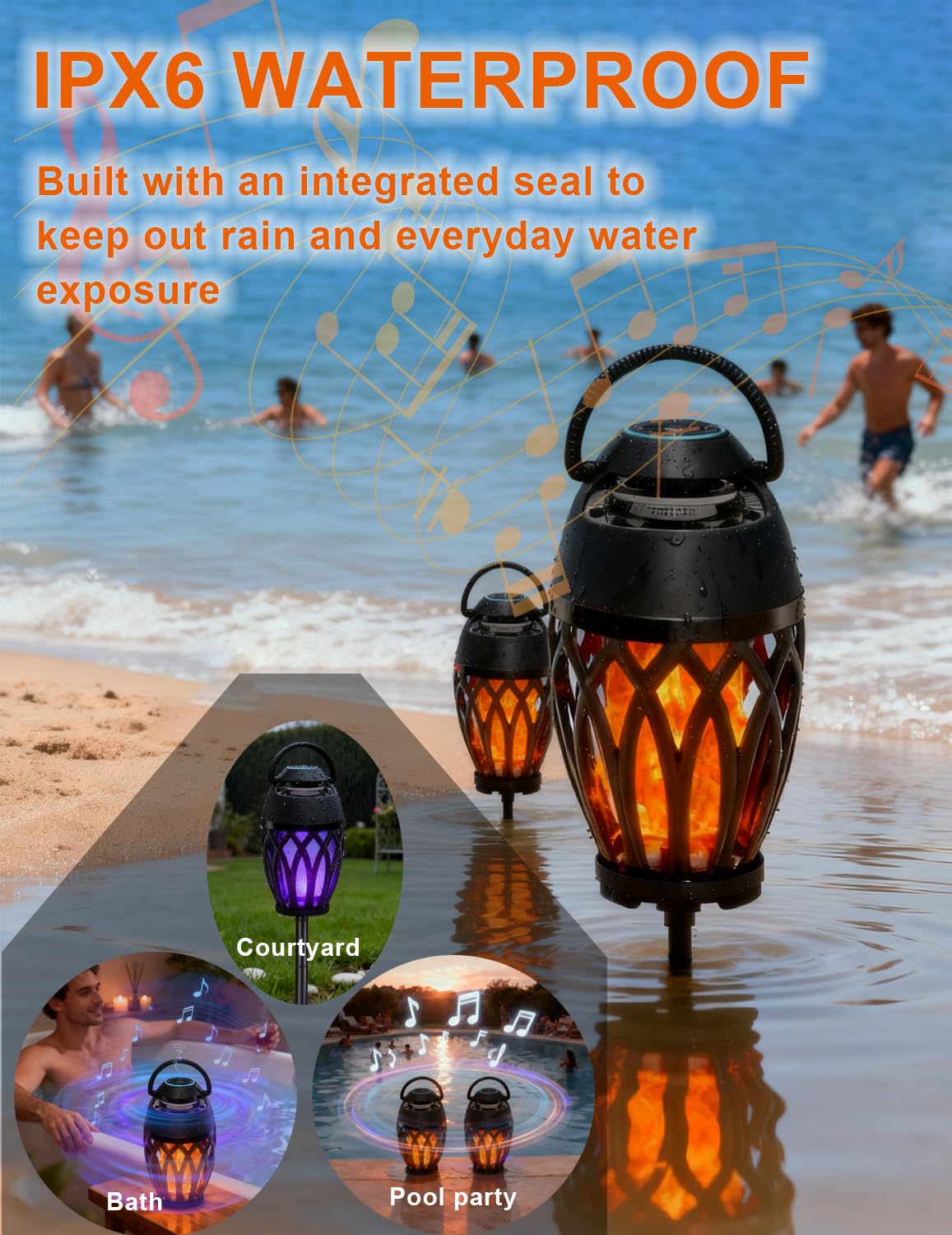 ulinkbee IPX6 waterproof speaker for poolside listening.