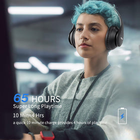 Uliptz folded headphones packed in a travel bag emphasizing portability benefit