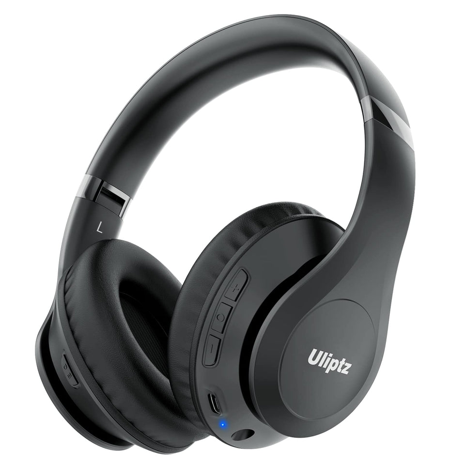 Uliptz front view of headphones showing foldable design and compact storage benefit