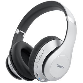 Uliptz front view silver headphones showing sleek finish and portable design benefit