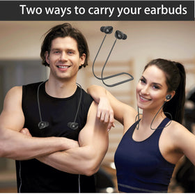 ULITIQ Beats Studio Buds strap worn around neck during exercise with secure fit