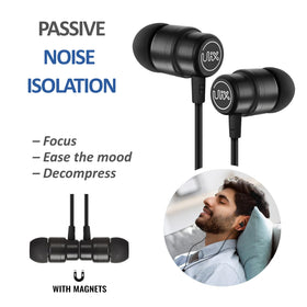 UliX earbuds plugged into multiple devices stack showing wide compatibility benefit