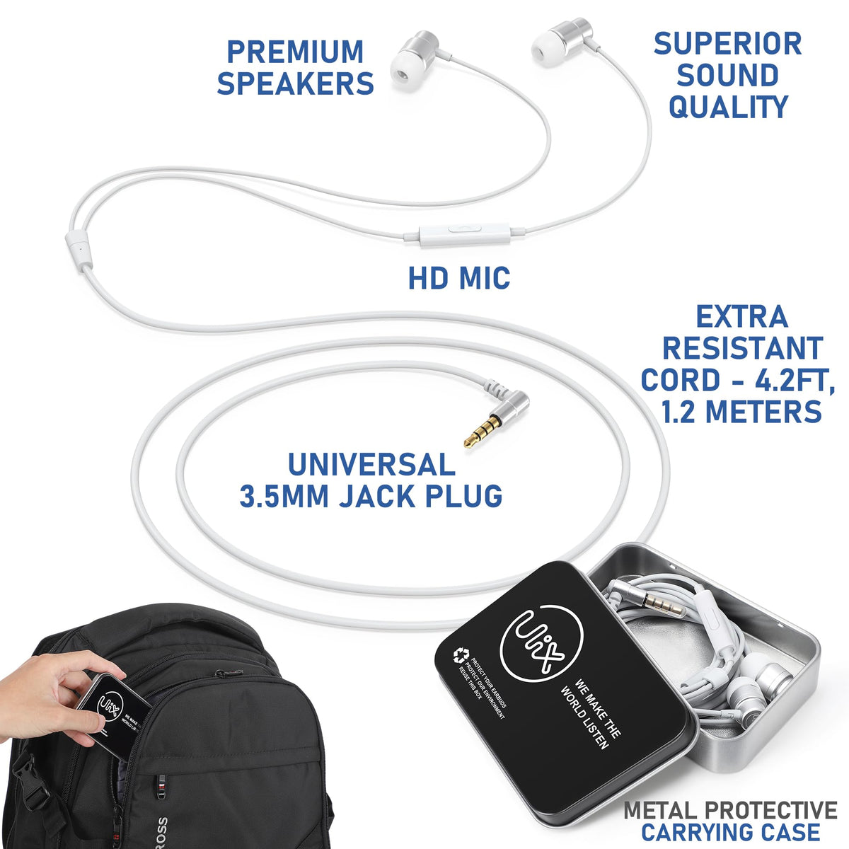 UliX Rider anti-tangle cable keeps cords tidy for easy use.
