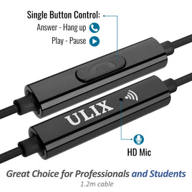 UliX inline control and cable showing volume and call control convenience