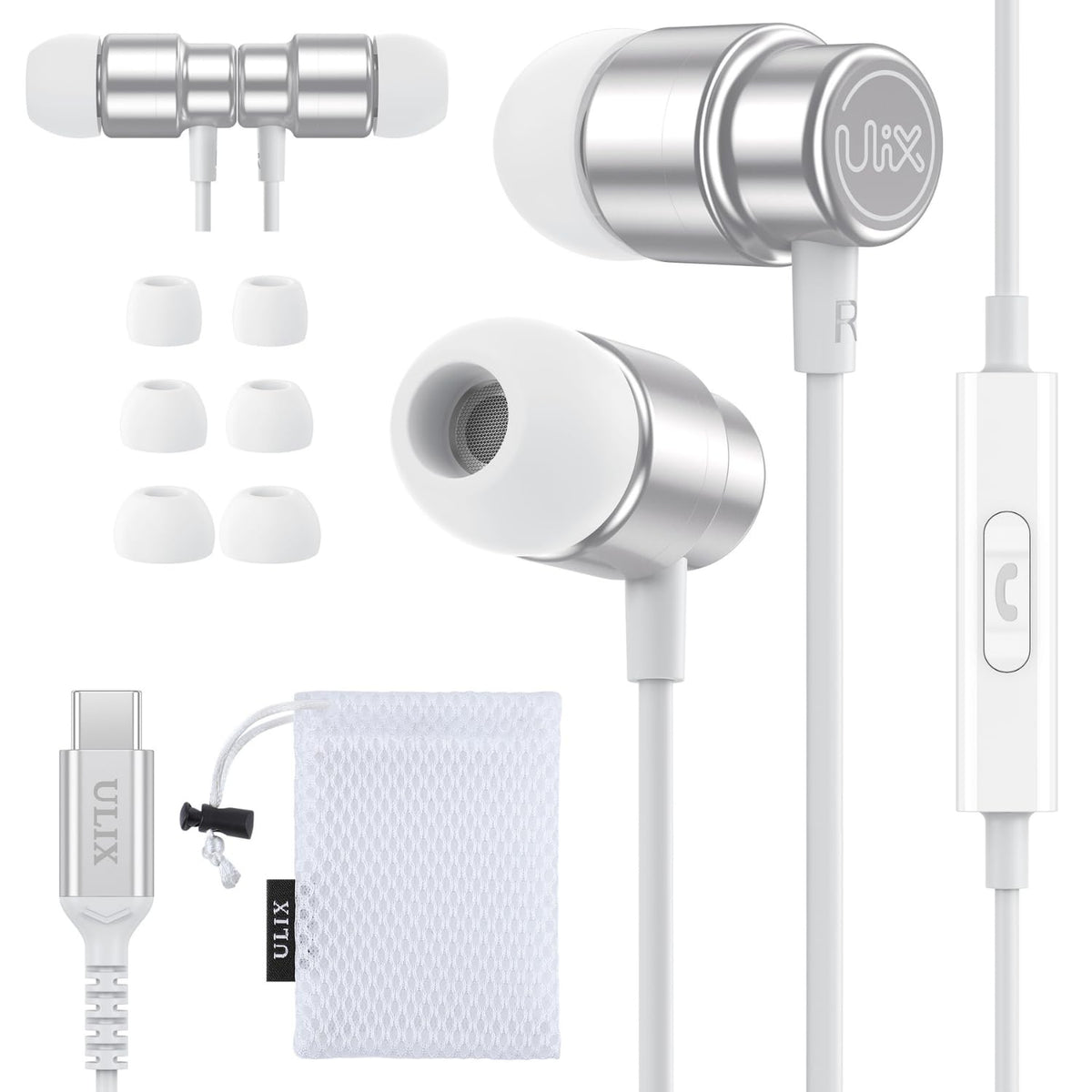 UliX Rider USB-C headphones side view showing compact, comfortable design
