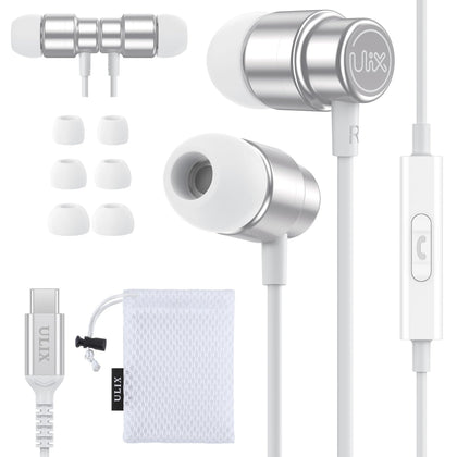 UliX Rider USB-C headphones side view showing compact, comfortable design