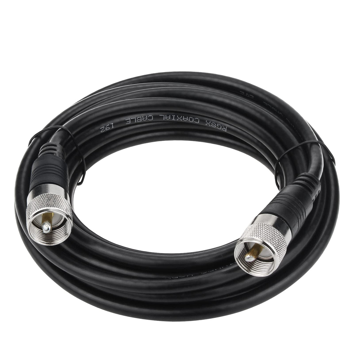 Ullnosoo 18ft RG8x coaxial cable ready for outdoor CB antenna connections with low loss.