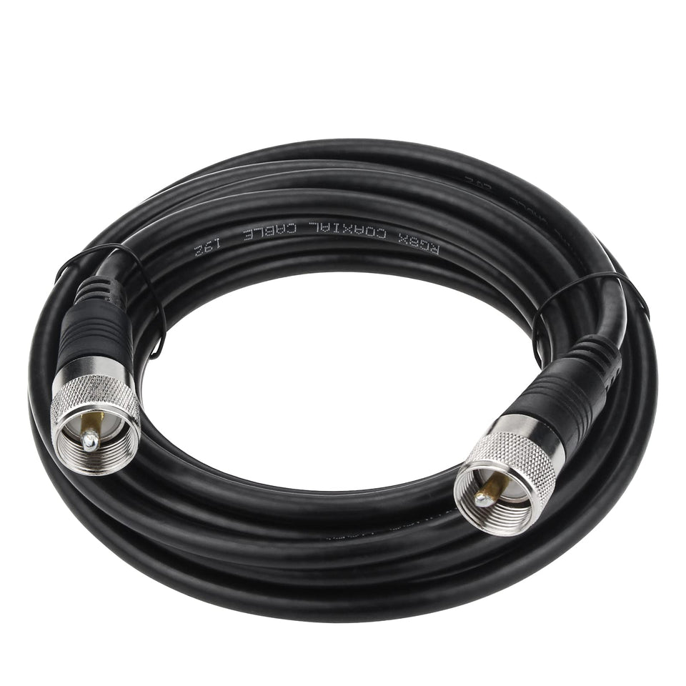 Ullnosoo 18ft RG8x coaxial cable ready for outdoor CB antenna connections with low loss.