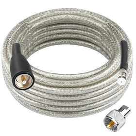 Ullnosoo CB coax cable 18ft ready for vehicle mounting and strong signal.