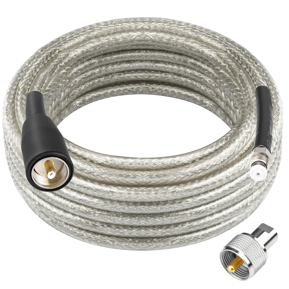 Ullnosoo CB coax cable 18ft ready for vehicle mounting and strong signal.
