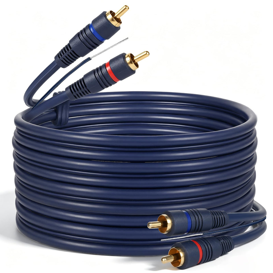 Ullnosoo turntable cable with ground wire close-up showing gold-plated connectors for clean signal