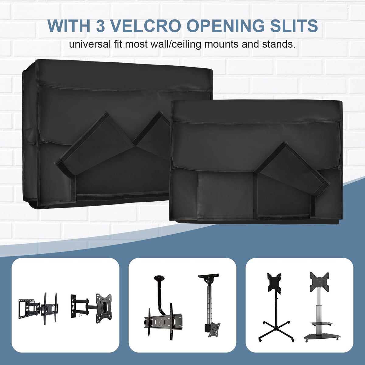 ULTCOVER slots for cables and mounts offering tidy wire and bracket accommodation