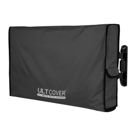 ULTCOVER front view on TV showing complete weather protection and sleek black finish