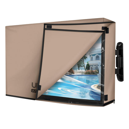 ULTCOVER front view on TV showing weather protection and easy access